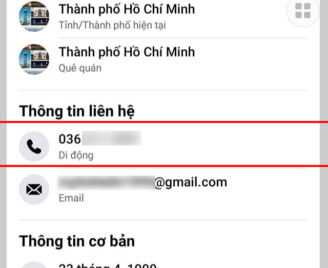 Cách xem số điện thoại qua nick Facebook trên máy tính, điện thoại